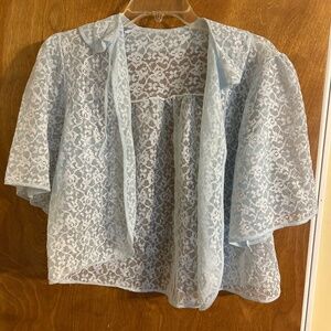 Phil Maid vintage blue lace cover jacket shirt